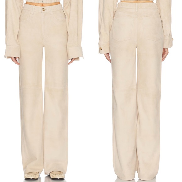 Helsa Suede 5 Pocket Pants in Sandy Beige Size Small - Picture 3 of 13